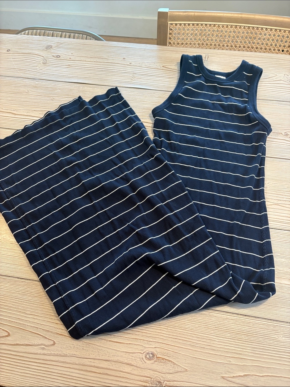 Universal Thread Navy and White Striped Maxi Dress